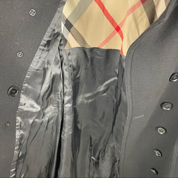 VINTAGE BURBERRY BRIT Banaptes Double Breasted Women's Wool Trench Coat Size 12 - Picture 11 of 16